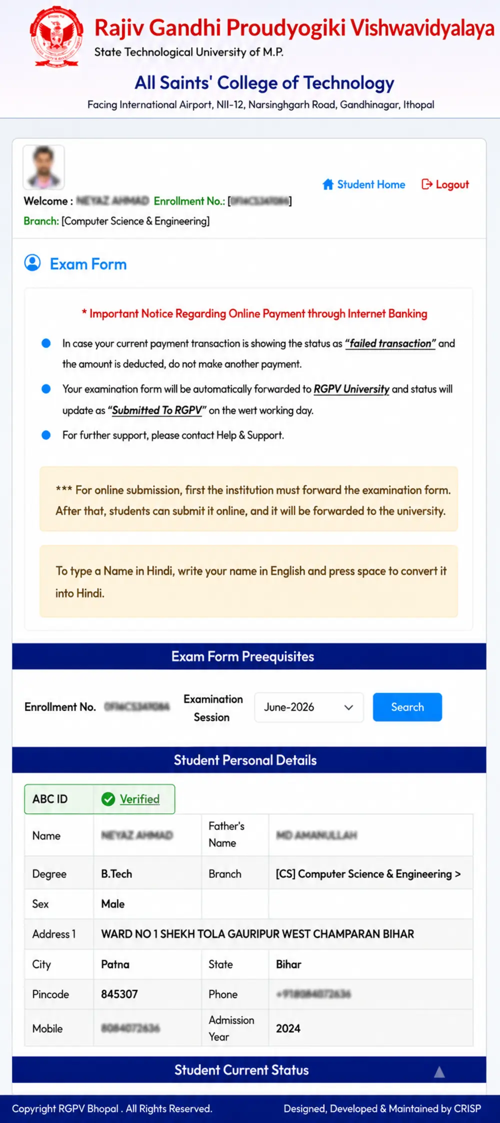 RGPV ABC ID Verified